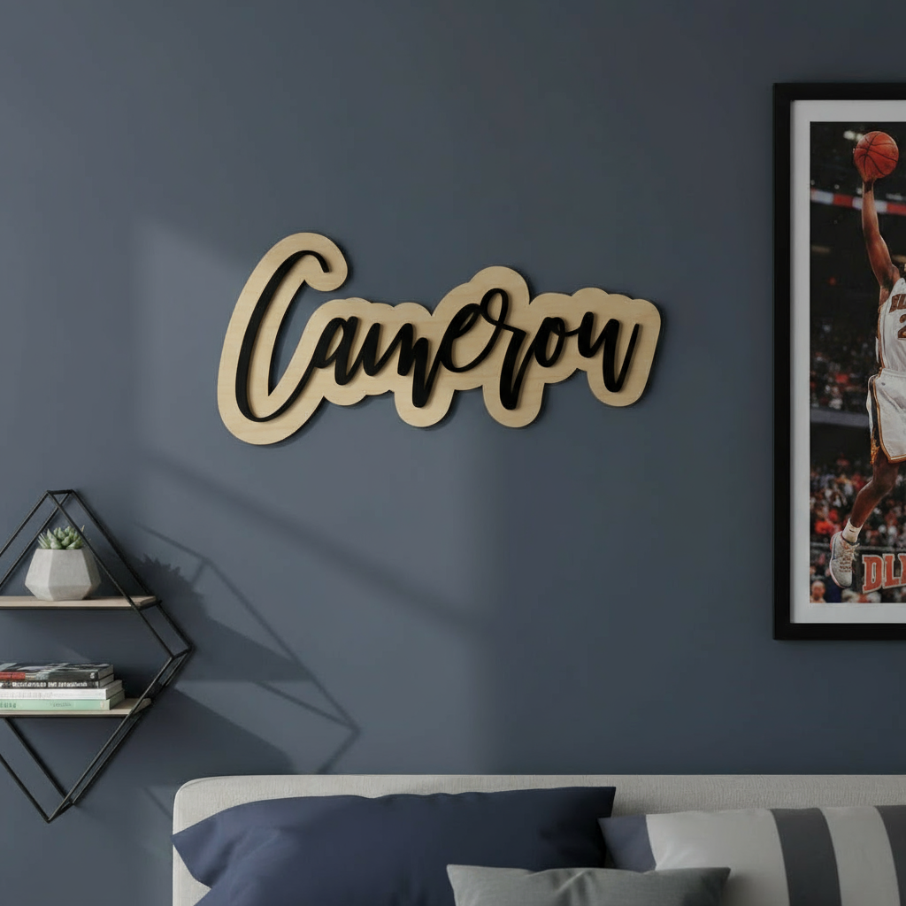 Personalized 2 Layered Acrylic & Wood Sign